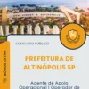 Apostila Agente de Apoio Operacional I Operador de Veículos Semipesados Prefeitura de Altinópolis SP 2025