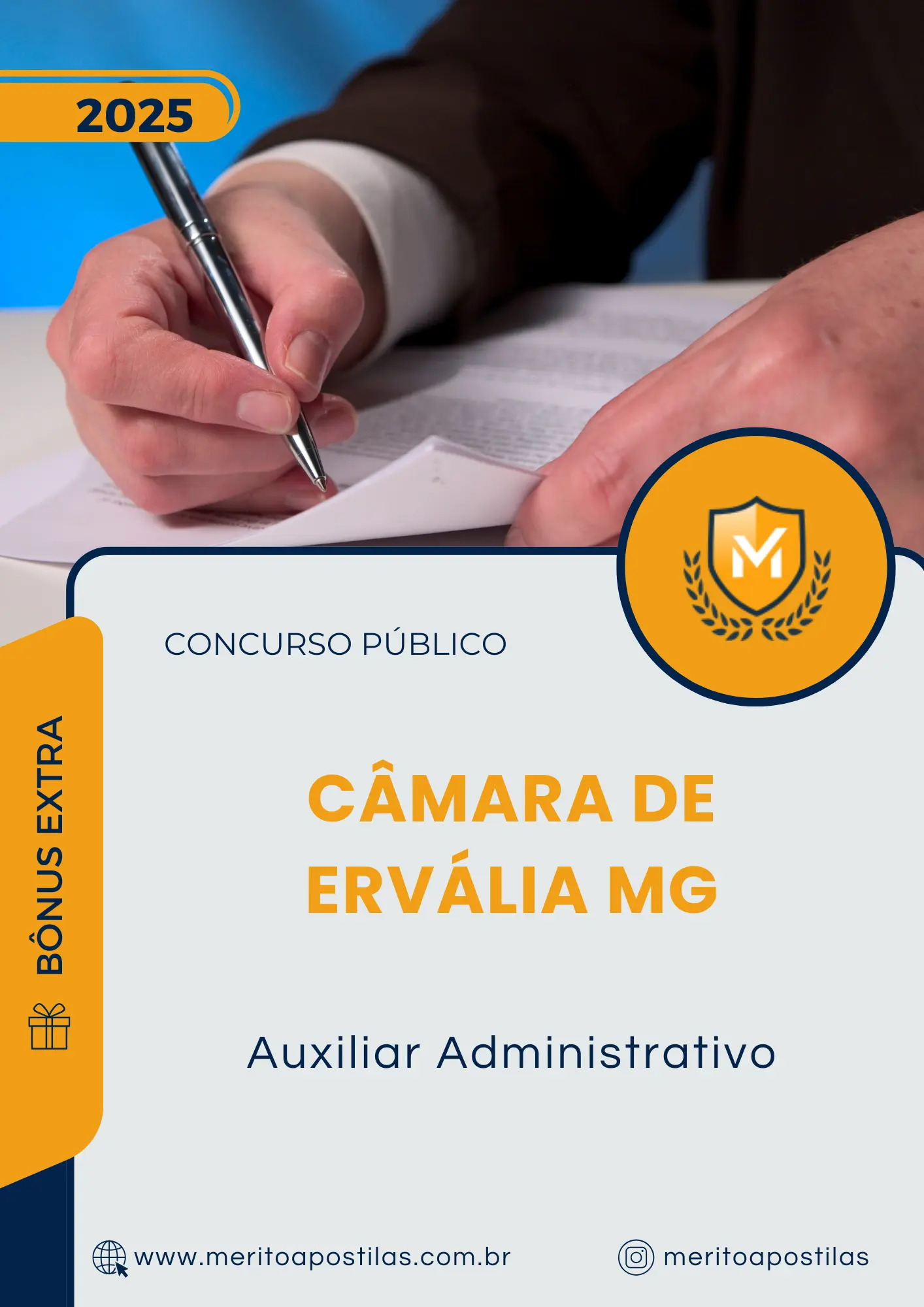 Apostila Auxiliar Administrativo Câmara de Ervália MG 2025