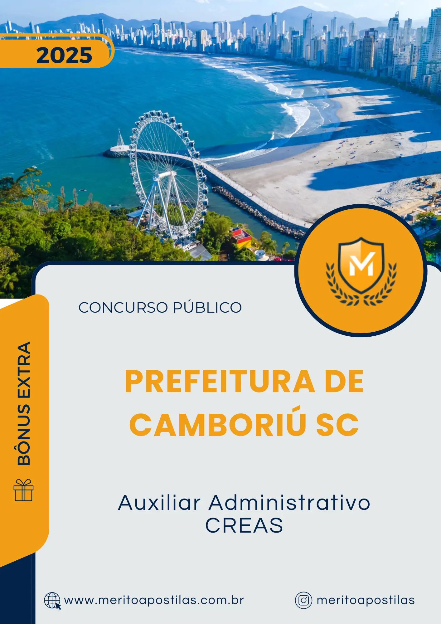 Apostila Auxiliar Administrativo CREAS Prefeitura de Camboriú SC 2025