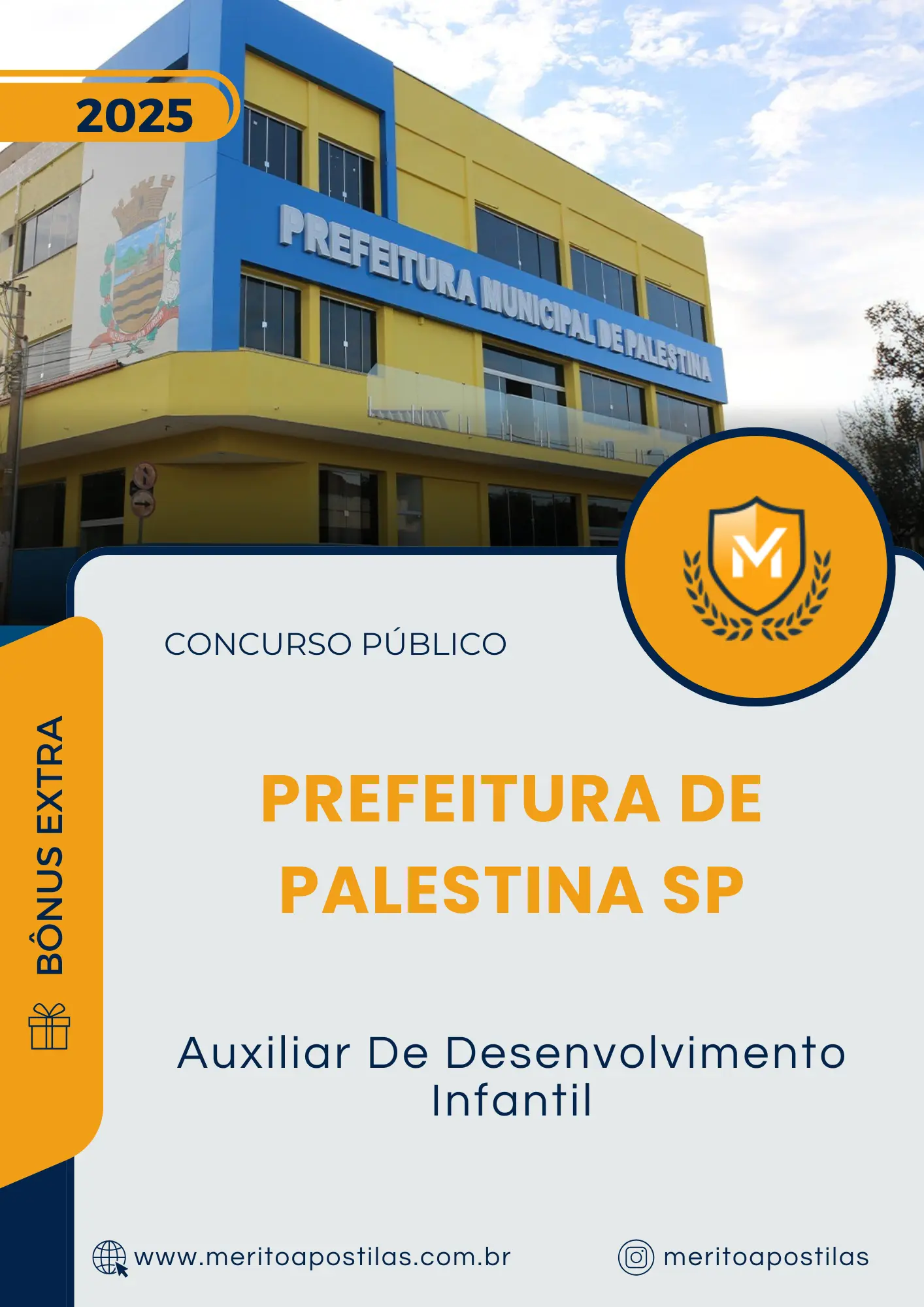 Apostila Auxiliar De Desenvolvimento Infantil Prefeitura de Palestina SP 2025
