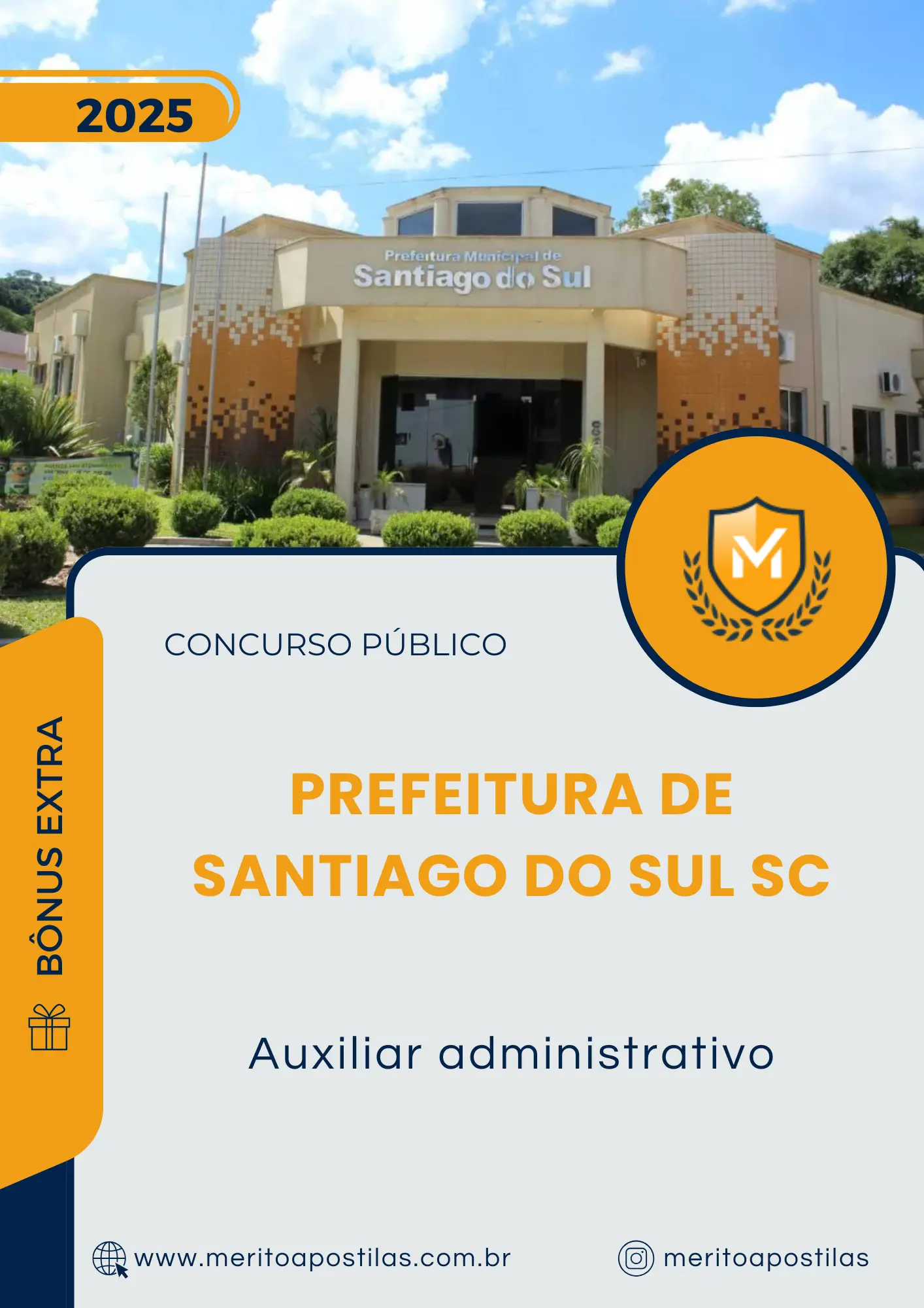 Apostila Auxiliar administrativo Prefeitura de Santiago do Sul SC 2025