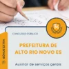 Apostila Auxiliar De Serviços Gerais Prefeitura de Alto Rio Novo ES 2025