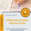 Apostila Técnico de Nível Superior I Assistente Social Prefeitura de Bom Despacho MG 2025
