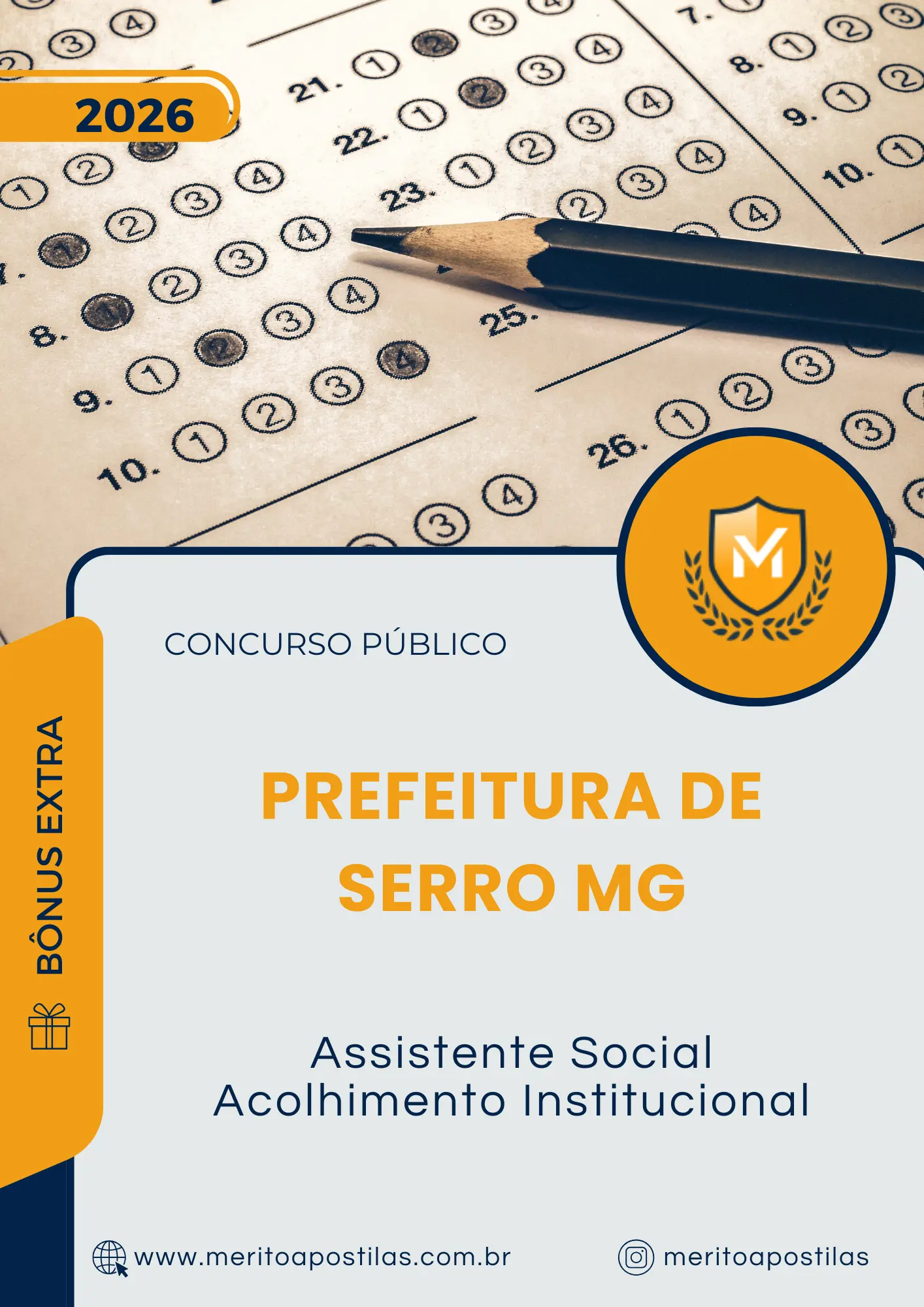 Apostila Assistente Social Acolhimento Institucional Prefeitura de Serro MG 2026