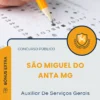 Apostila Auxiliar De Serviços Gerais Prefeitura de São Miguel do Anta MG 2026