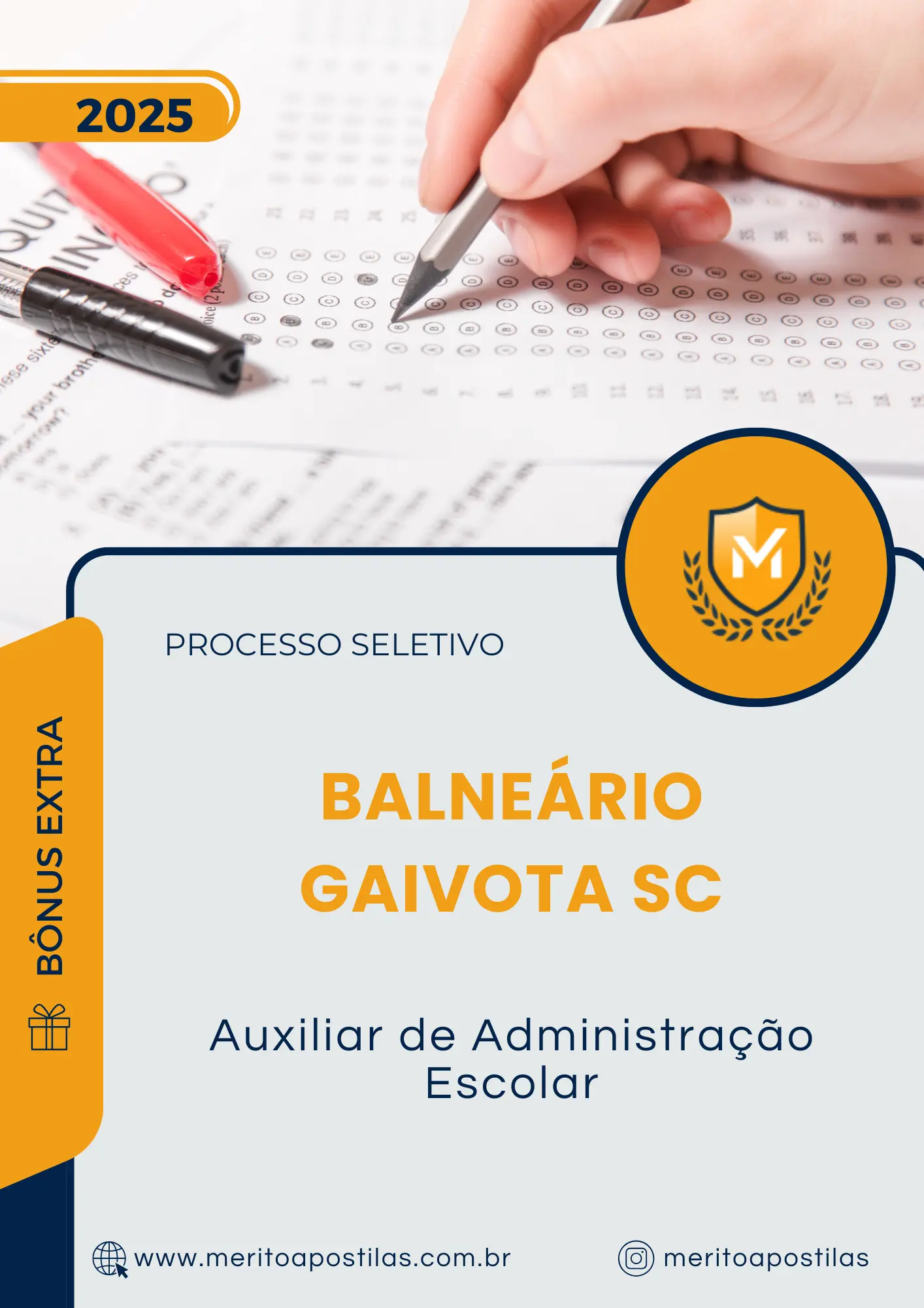Apostila Auxiliar de Administração Escolar Prefeitura de Balneário Gaivota SC 2025