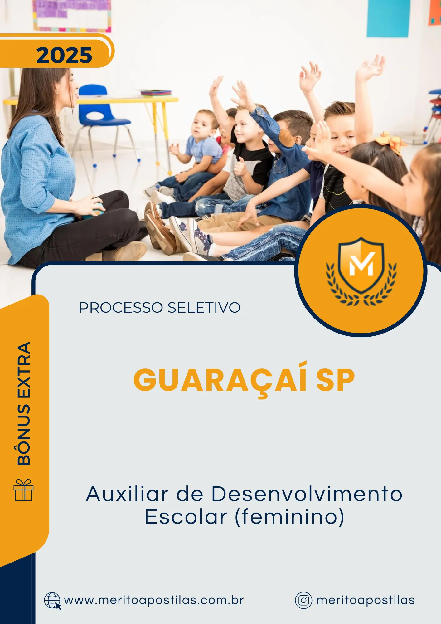 Apostila Auxiliar de Desenvolvimento Escolar Feminino Prefeitura de Guaraçaí SP 2025