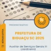 Apostila Auxiliar de Serviços Gerais III Jardineiro Prefeitura de Biguaçu SC 2025
