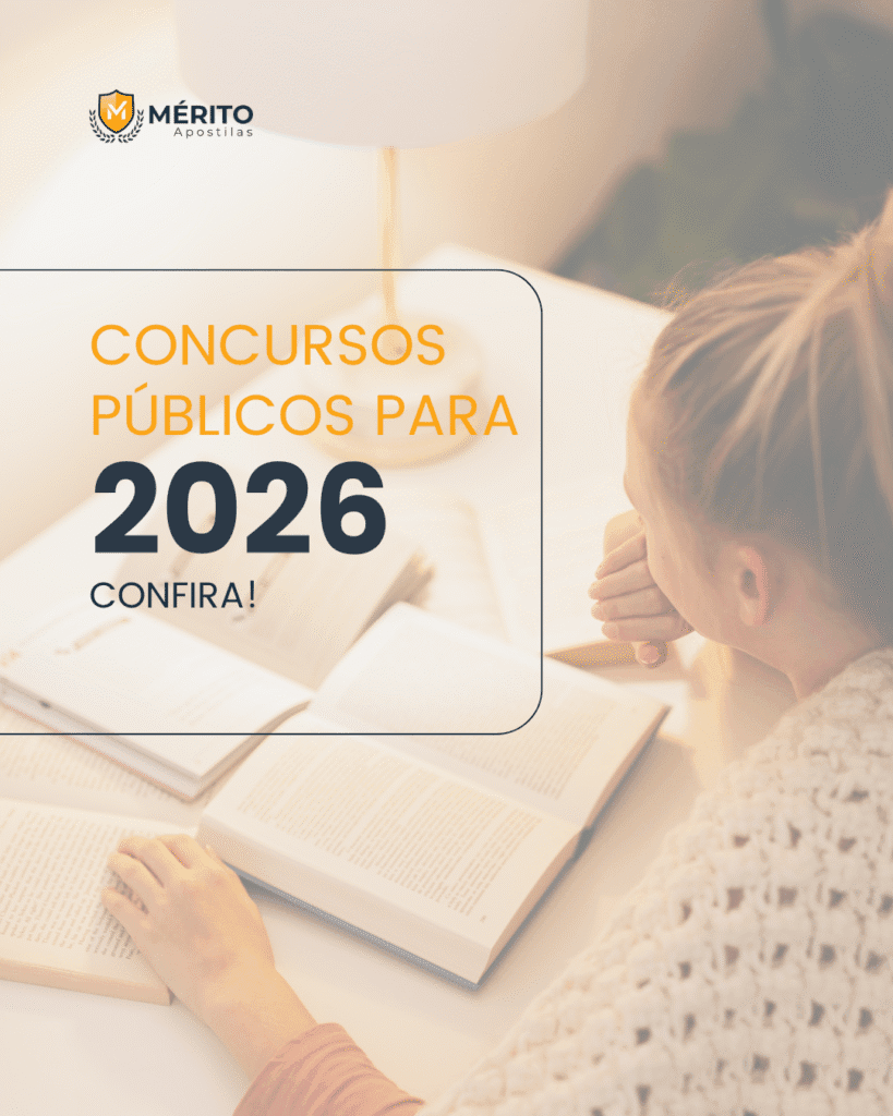 Estudante se preparando para concursos públicos 2026
