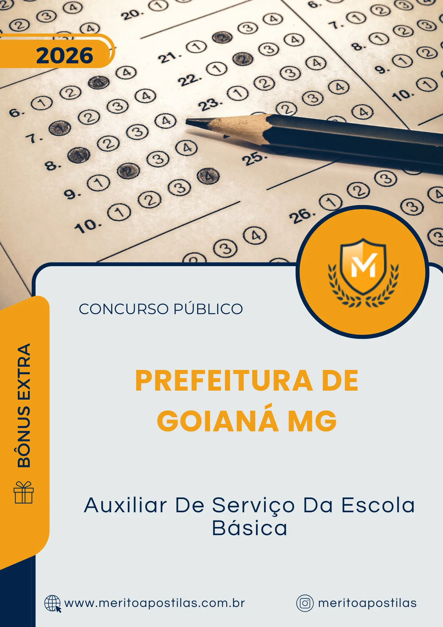 Apostila Auxiliar De Serviço Da Escola Básica Prefeitura de Goianá MG 2026
