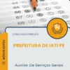 Apostila Auxiliar De Serviços Gerais Prefeitura de Iati PE 2026