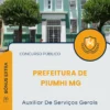 Apostila Auxiliar De Serviços Gerais Prefeitura de Piumhi MG 2026