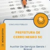 Apostila Auxiliar De Serviços Gerais I Braçal Prefeitura de Cerro Negro SC 2026