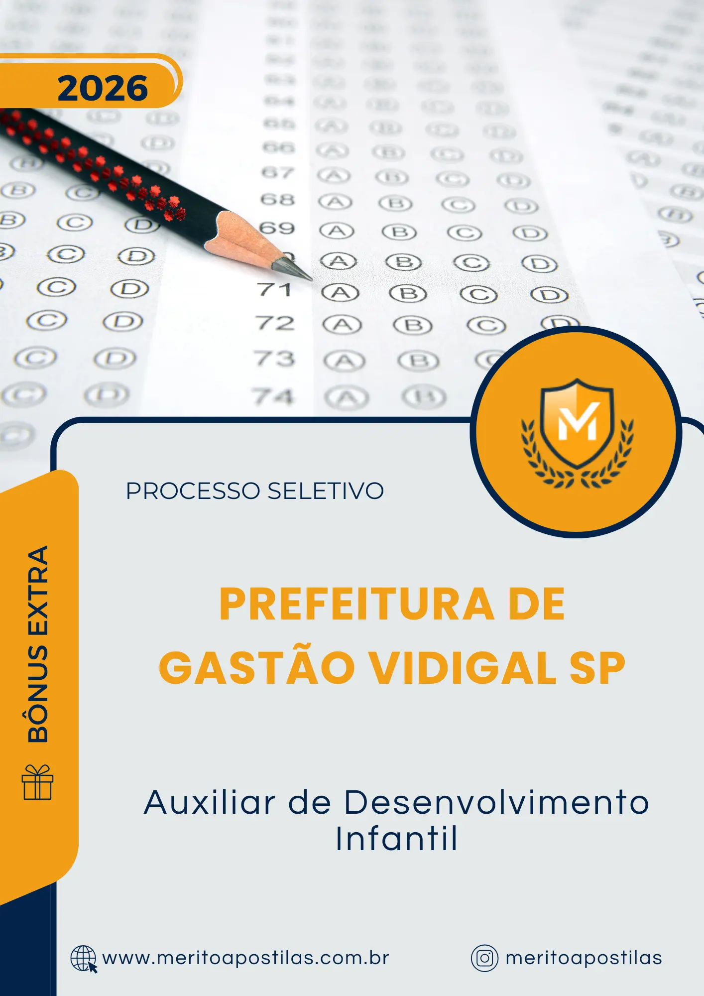 Apostila Auxiliar de Desenvolvimento Infantil Prefeitura de Gastão Vidigal SP 2026