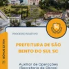 Apostila Auxiliar de Operações Secretaria de Obras Prefeitura de São Bento do Sul SC 2026