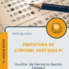 Apostila Auxiliar de Serviços Gerais Zelador Prefeitura de Coronel José Dias PI 2026