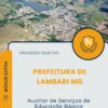 Apostila Auxiliar de Serviços de Educação Básica Prefeitura de Lambari MG 2026