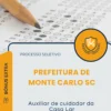Apostila Auxiliar de cuidador da Casa Lar Prefeitura de Monte Carlo SC 2026