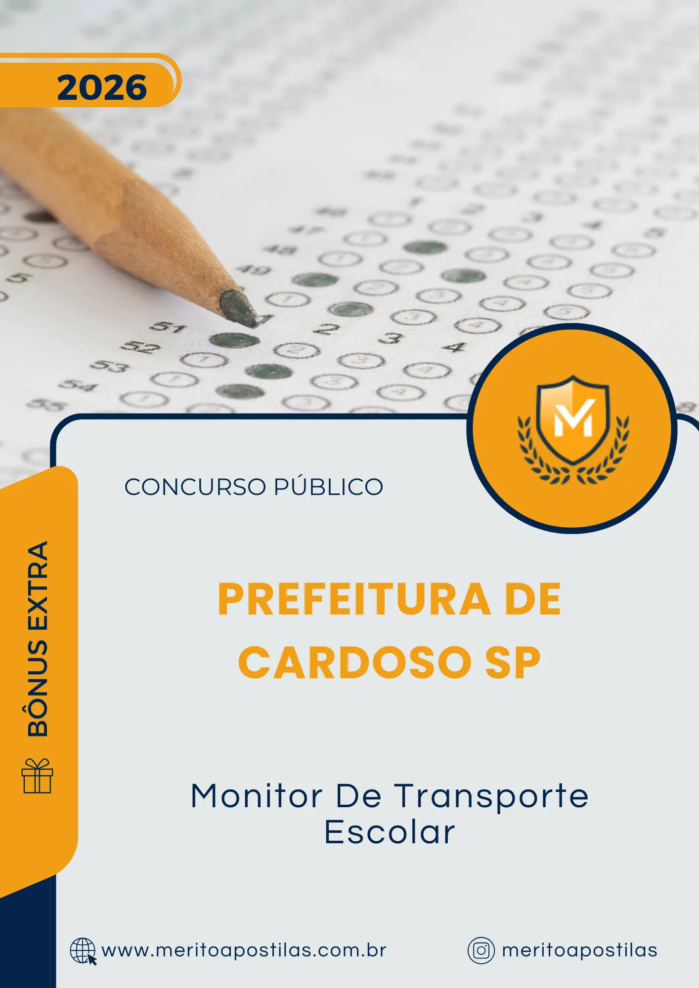 Apostila Monitor De Transporte Escolar Prefeitura de Cardoso SP 2026