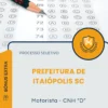 Apostila Motorista CNH D Prefeitura de Itaiópolis SC 2025