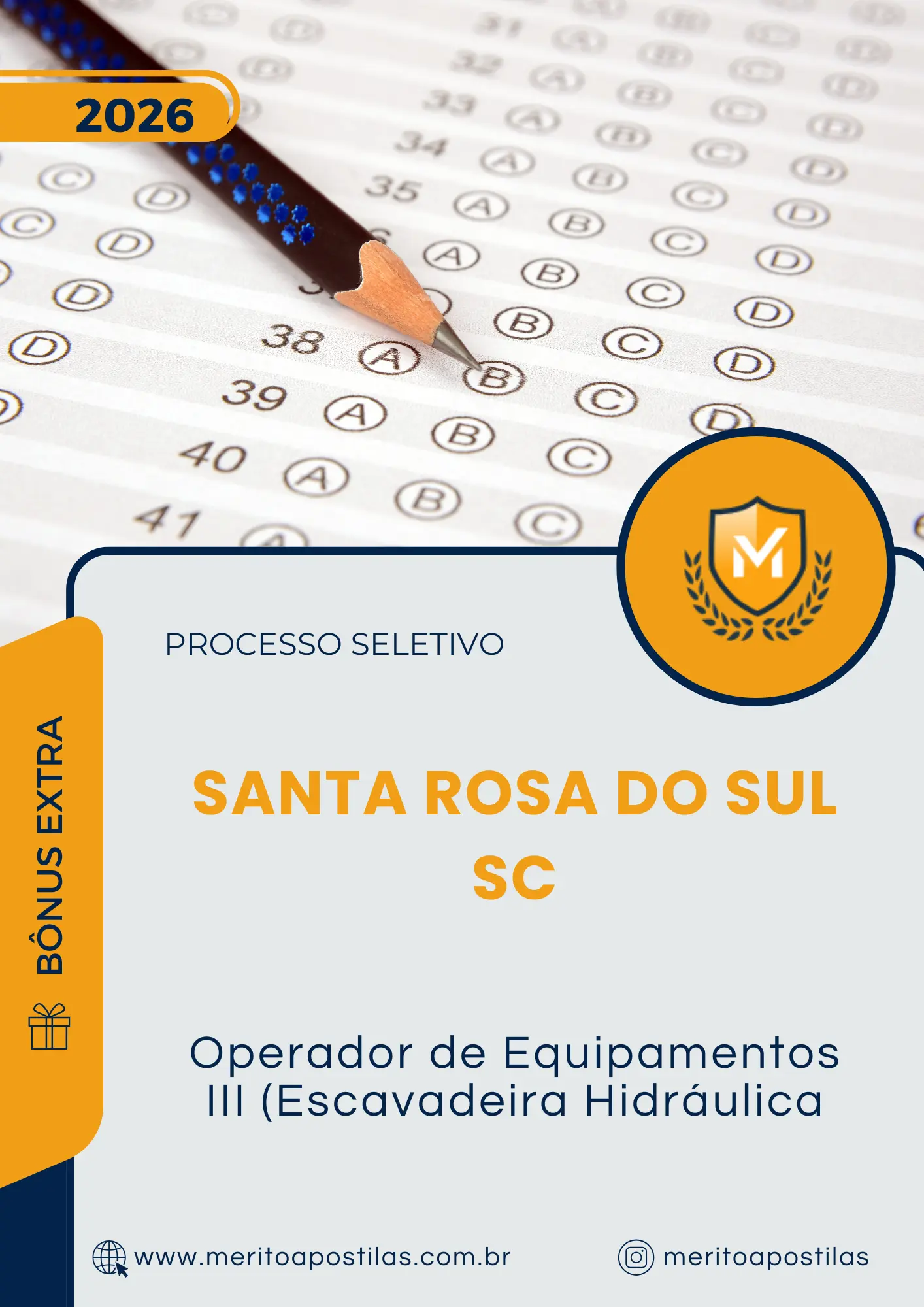 Apostila Operador de Equipamentos III Escavadeira Hidráulica Prefeitura de Santa Rosa do Sul SC 2026