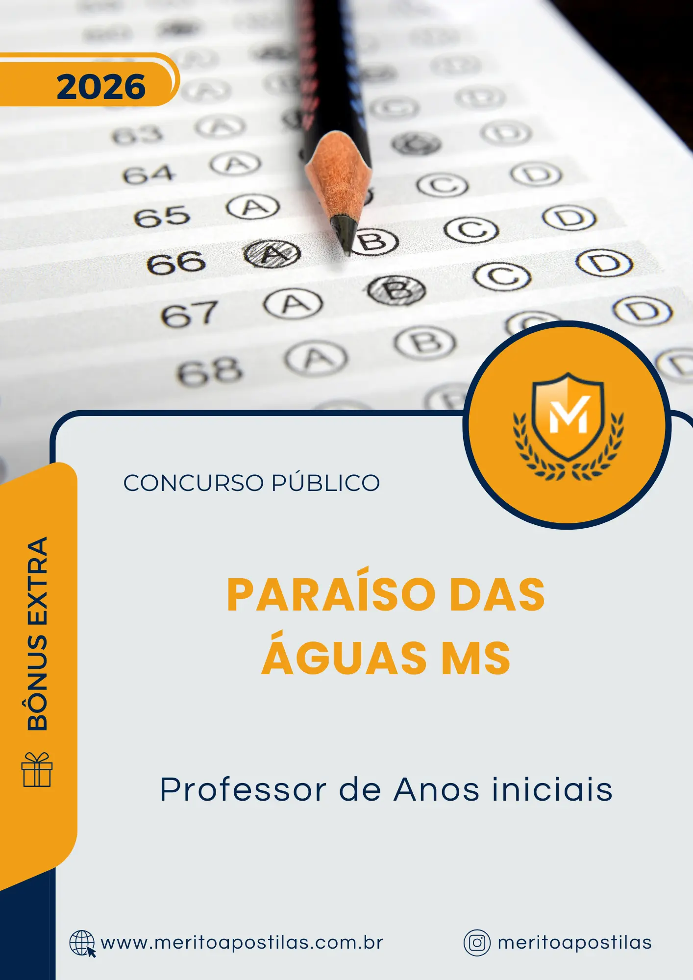 Apostila Professor de Anos iniciais Prefeitura de Paraíso das Águas MS 2026
