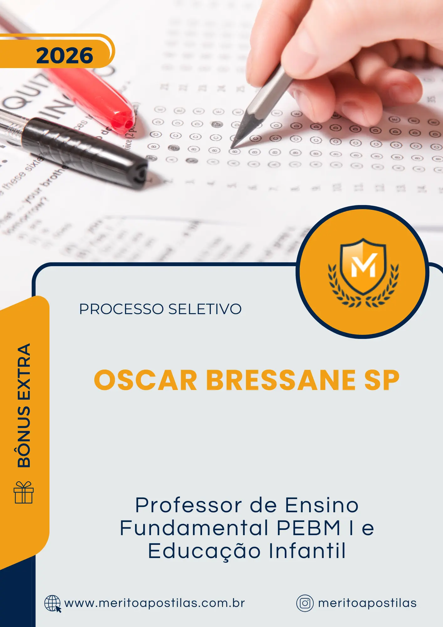 Apostila Professor de Ensino Fundamental PEBM I e Educação Infantil Prefeitura de Oscar Bressane SP 2026