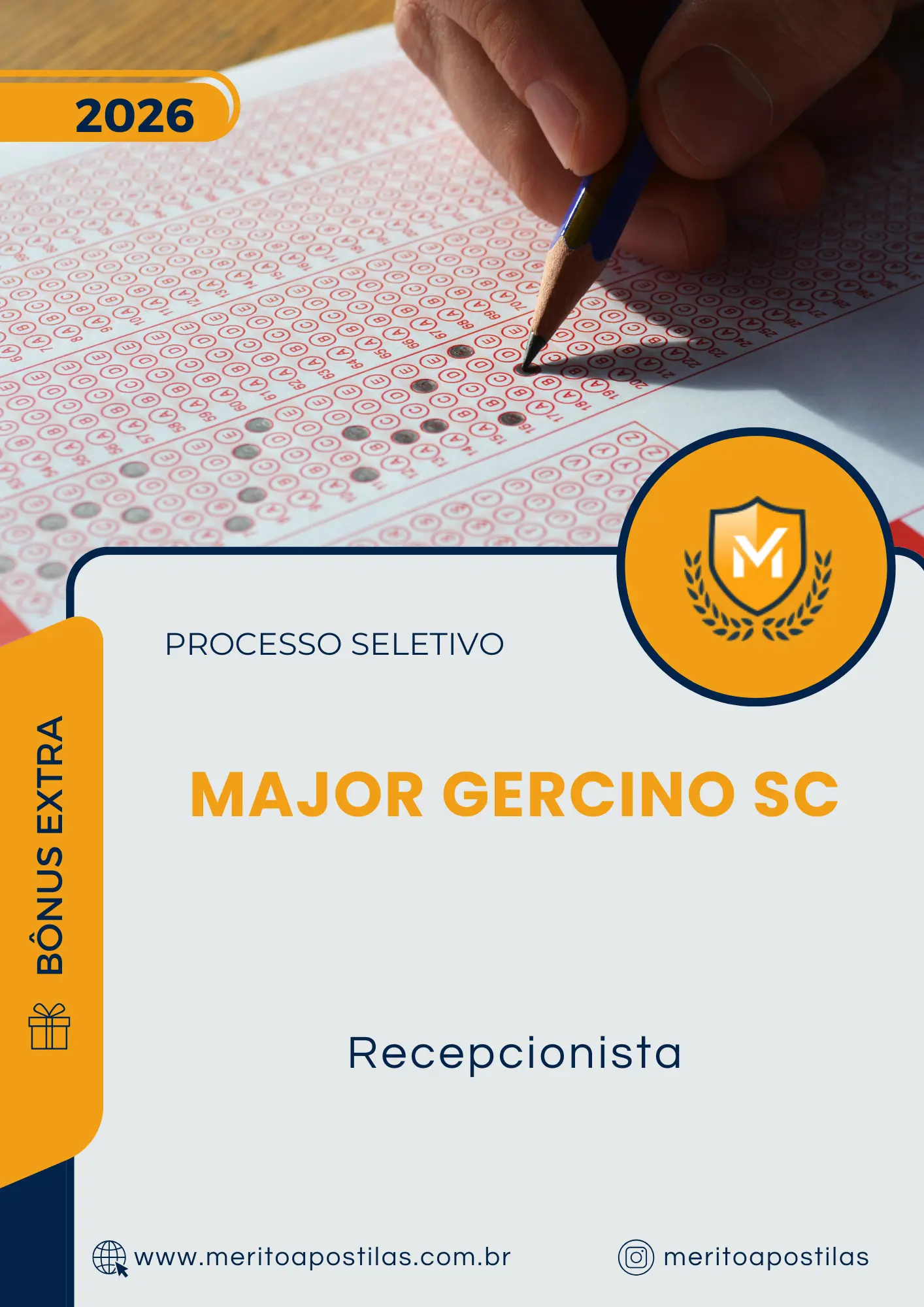 Apostila Recepcionista Prefeitura de Major Gercino SC 2026