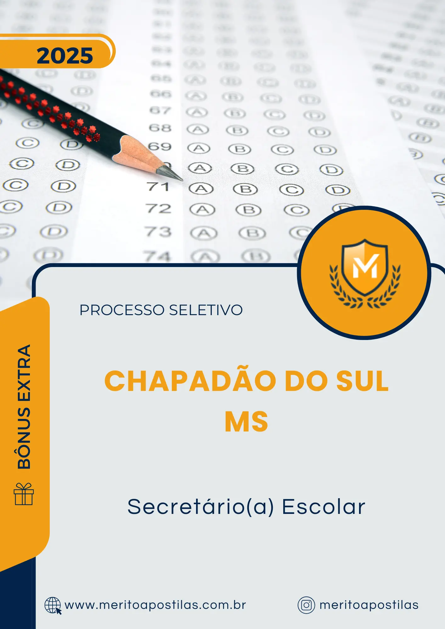 Apostila Secretário Escolar Prefeitura de Chapadão do Sul MS 2025