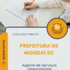 Apostila Agente de Serviços Operacionais Prefeitura de Mondaí SC 2026