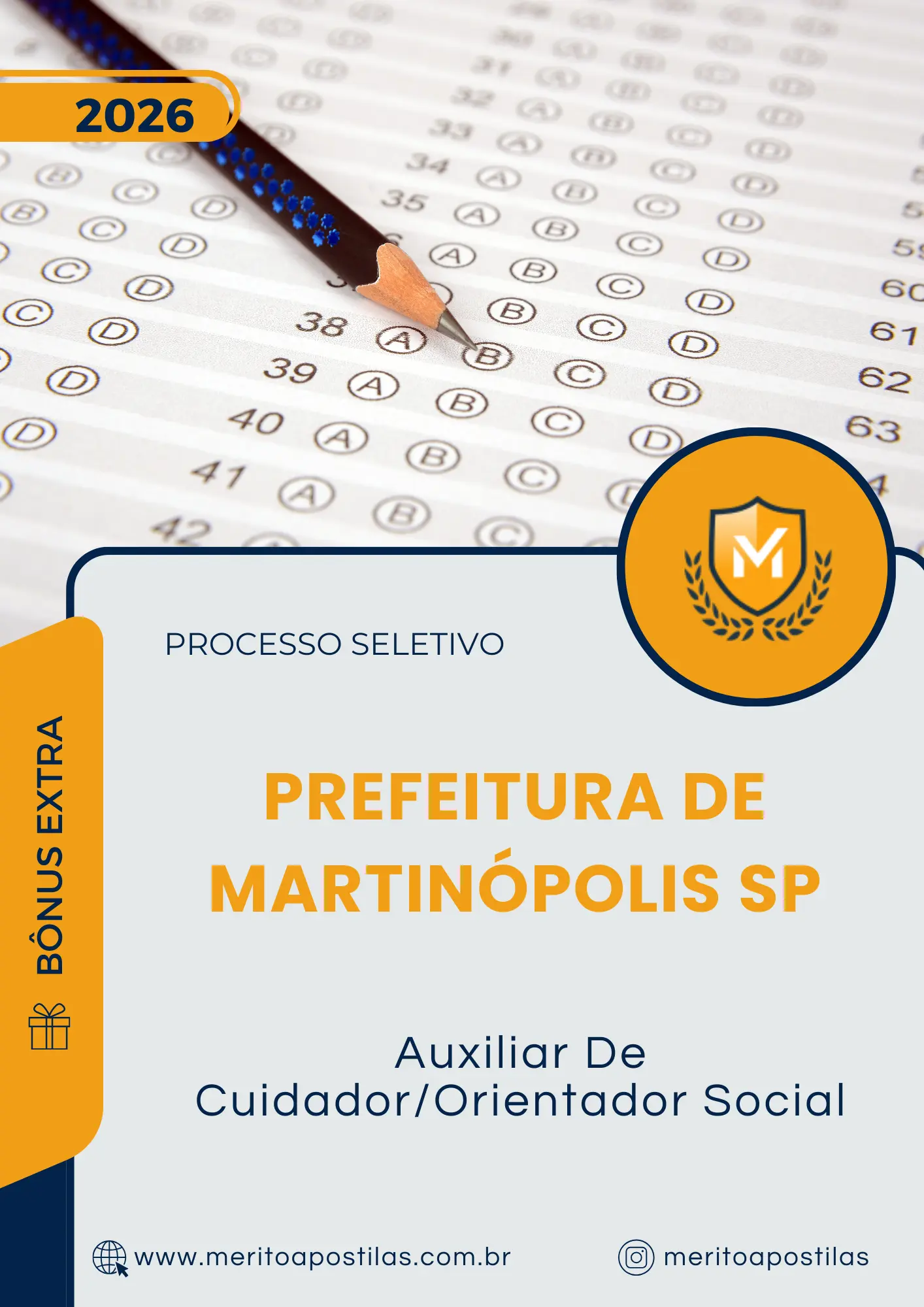 Apostila Auxiliar De Cuidador Orientador Social Prefeitura de Martinópolis SP 2026