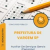 Apostila Auxiliar De Serviços Gerais Feminino Prefeitura de Vargem SP 2026
