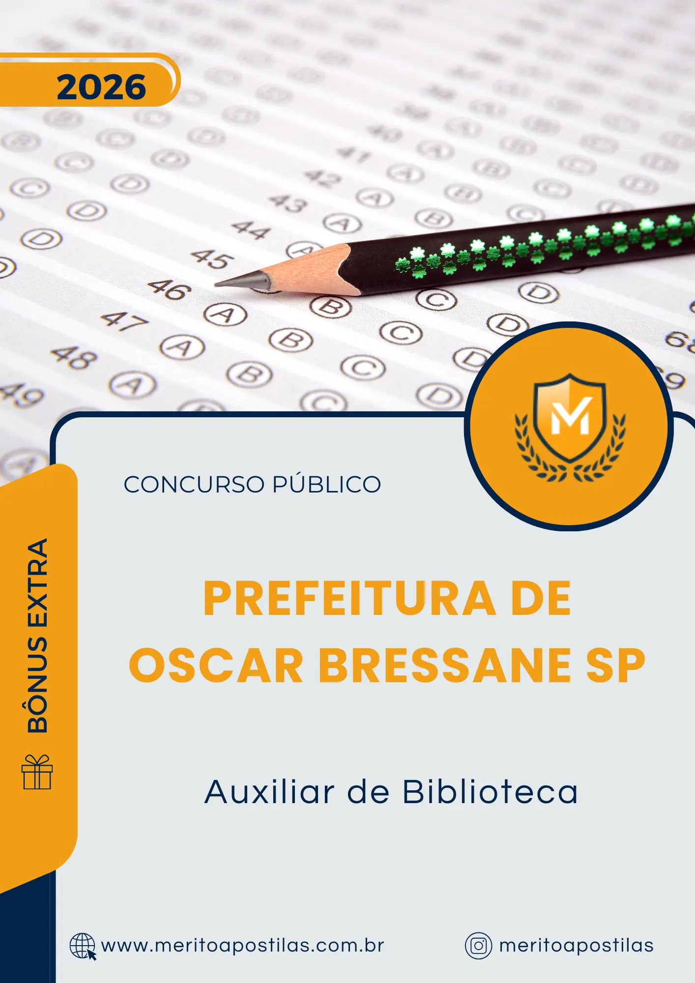 Apostila Auxiliar de Biblioteca Prefeitura de Oscar Bressane SP 2026