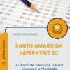Apostila Auxiliar de Serviços Gerais Limpeza e Merenda Prefeitura de Santo Amaro da Imperatriz SC 2026