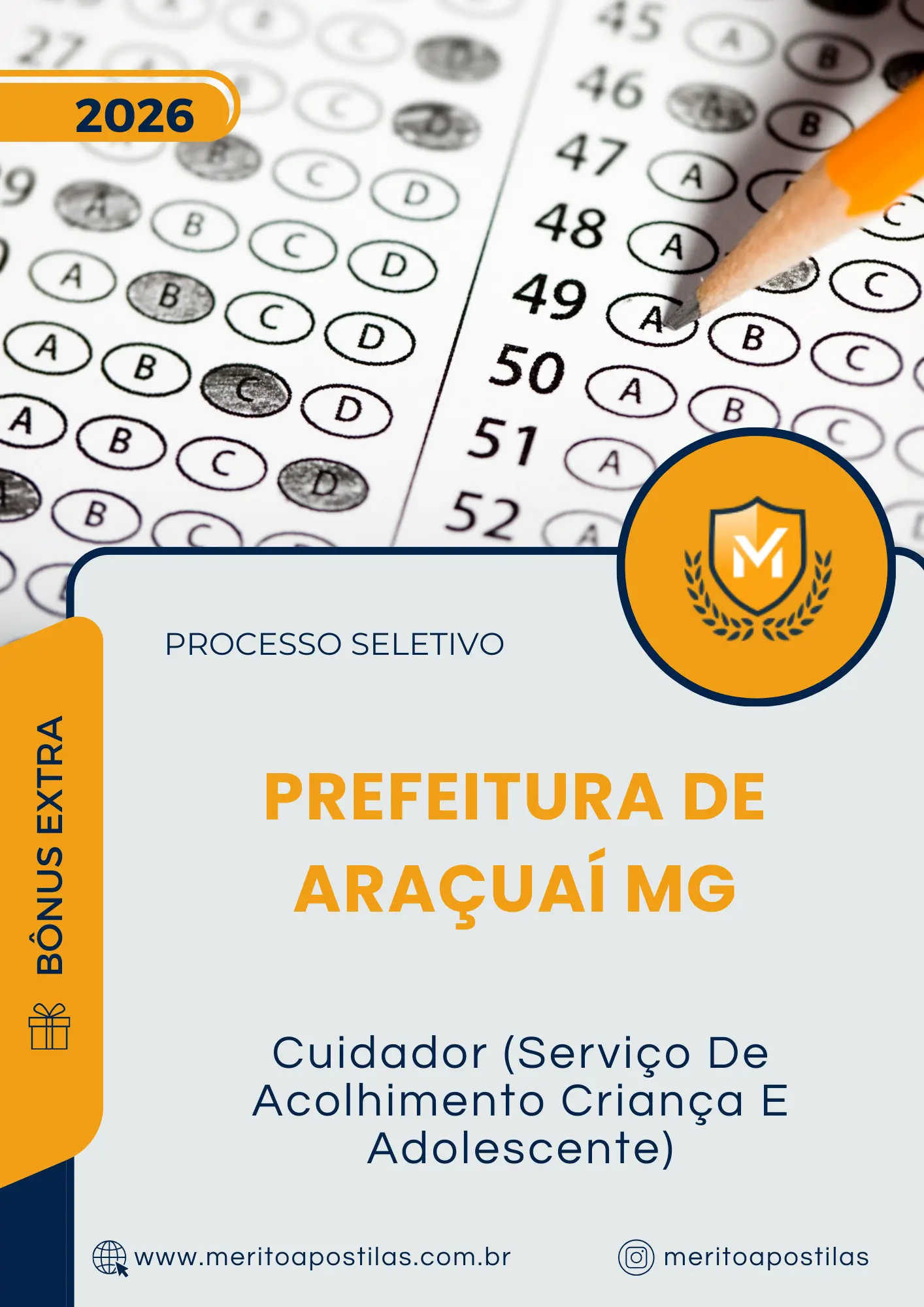 Apostila Cuidador Serviço De Acolhimento Criança E Adolescente Prefeitura de Araçuaí MG 2026