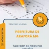 Apostila Operador De Máquinas Pesadas Prefeitura de Araporã MG 2026