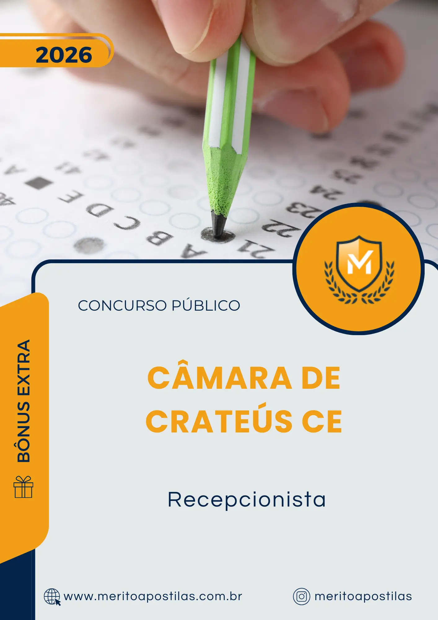 Apostila Recepcionista Câmara de Crateús CE 2026