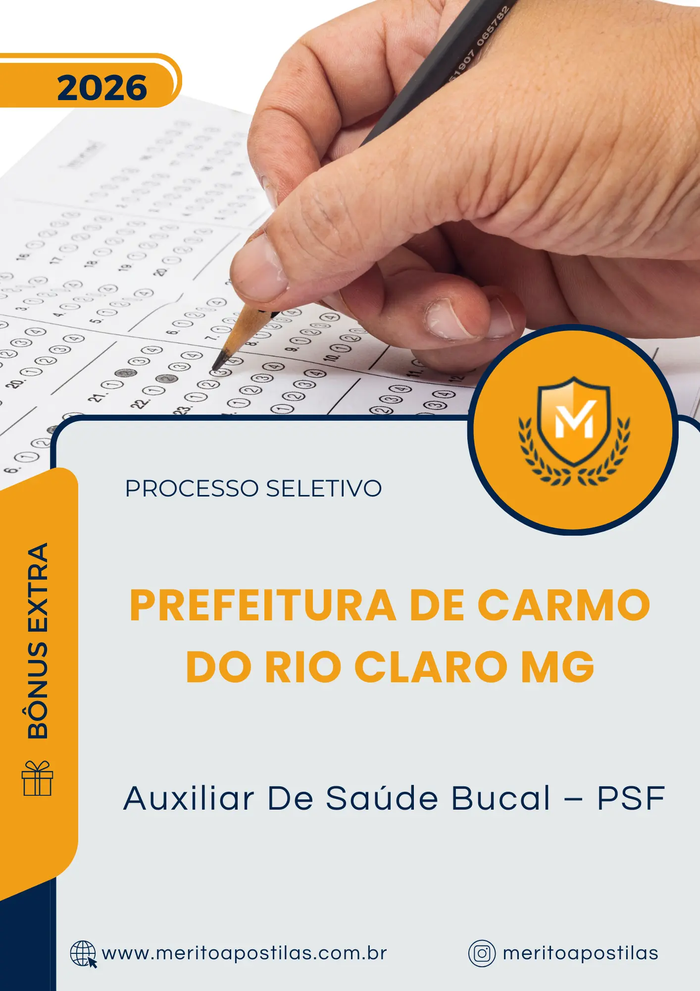 Apostila Auxiliar De Saúde Bucal PSF Prefeitura de Carmo do Rio Claro MG 2026