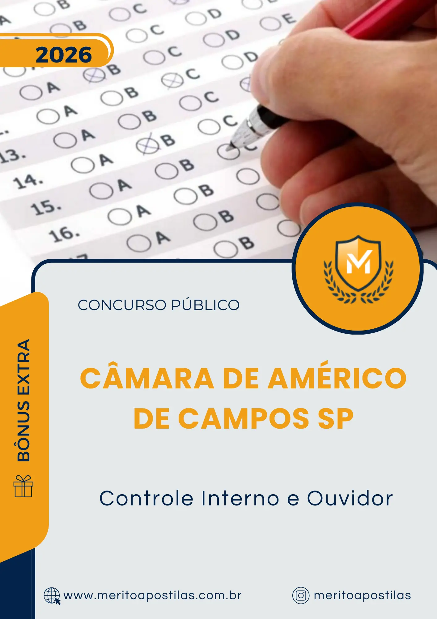 Apostila Controle Interno e Ouvidor Câmara de Américo de Campos SP 2026