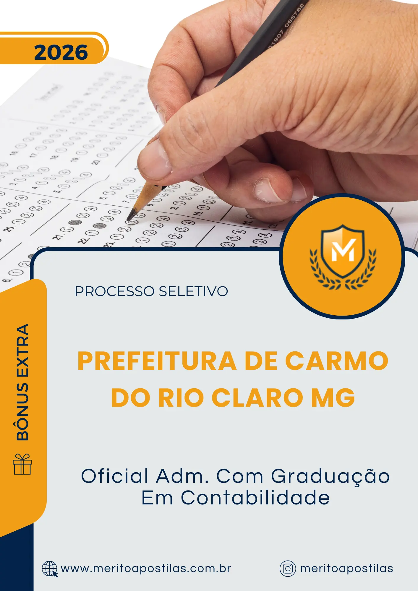 Apostila Oficial Adm Com Graduação Em Contabilidade Prefeitura de Carmo do Rio Claro MG 2026