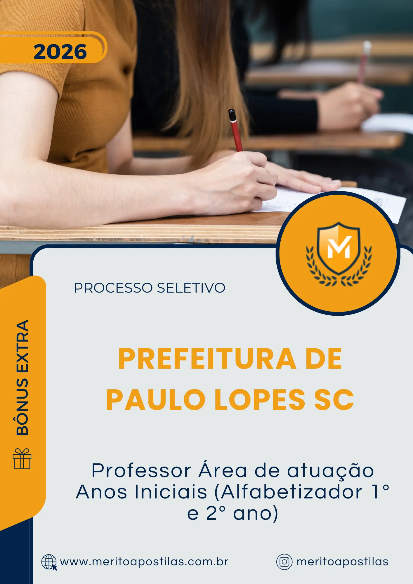 Apostila Professor Área de atuação Anos Iniciais Alfabetizador 1 e 2 ano Prefeitura de Paulo Lopes SC 2026