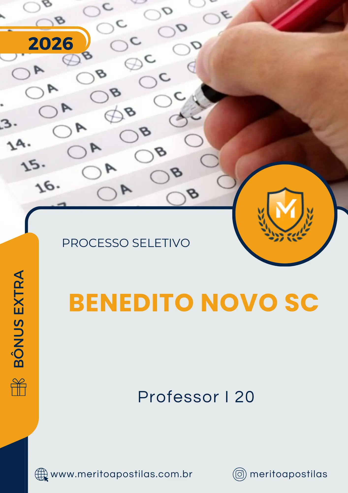 Apostila Professor I 20 Prefeitura de Benedito Novo SC 2026