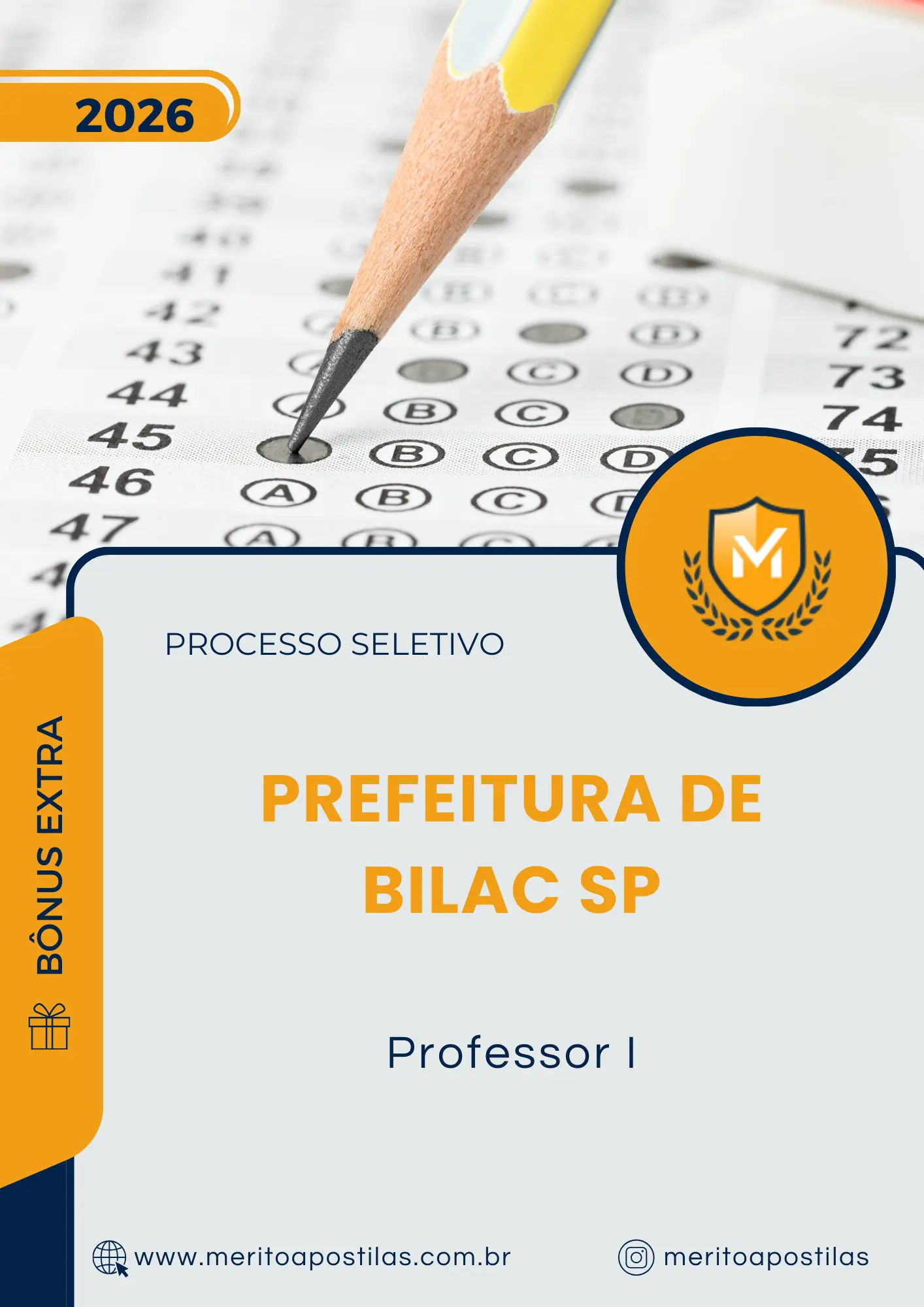 Apostila Professor I Prefeitura de Bilac SP 2026