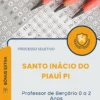 Apostila Professor de Berçário 0 a 2 Anos Prefeitura de Santo Inácio do Piauí PI 2026
