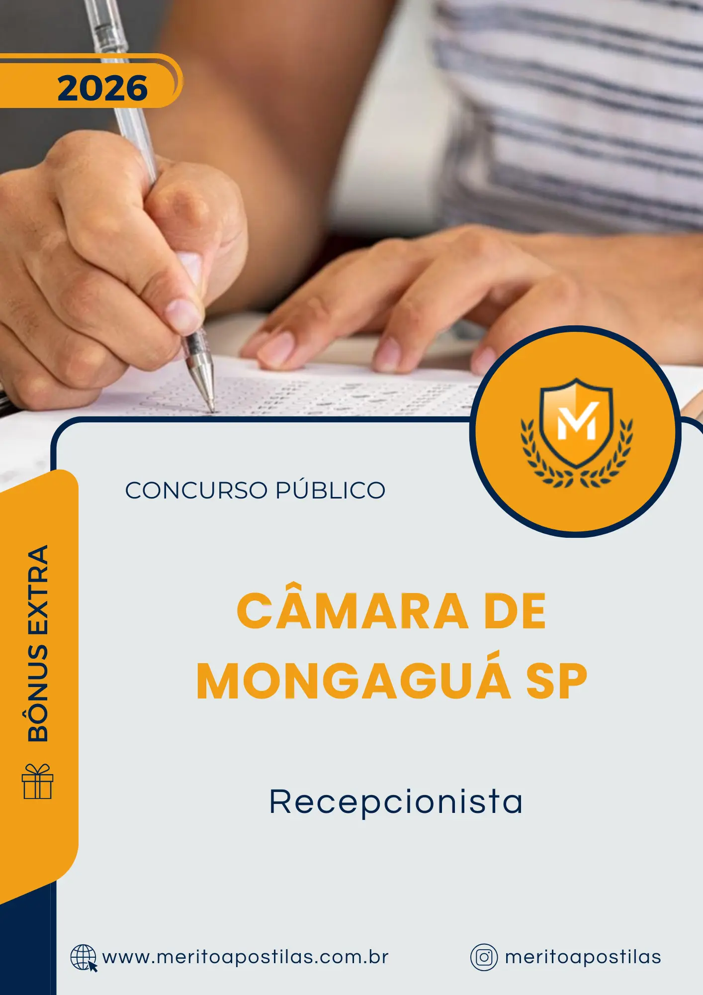 Apostila Recepcionista Câmara de Mongaguá SP 2026