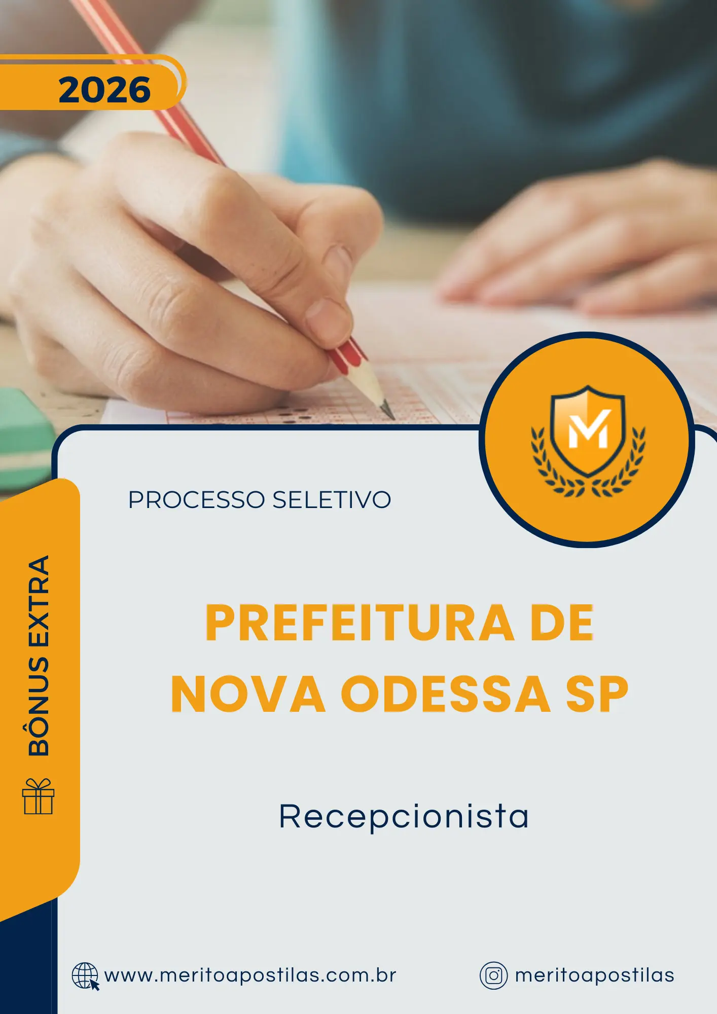 Apostila Recepcionista Prefeitura de Nova Odessa SP 2026