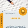 Apostila Assistente Operacional II Área de atuação Atividade Auxiliar Concurso Público UNESP SP 2026