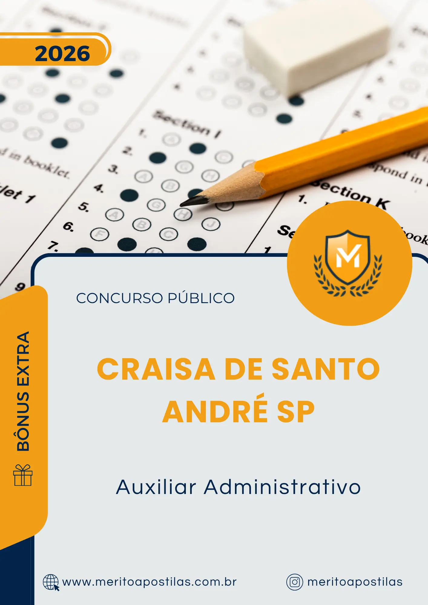 Apostila Auxiliar Administrativo Concurso Público CRAISA de Santo André SP 2026