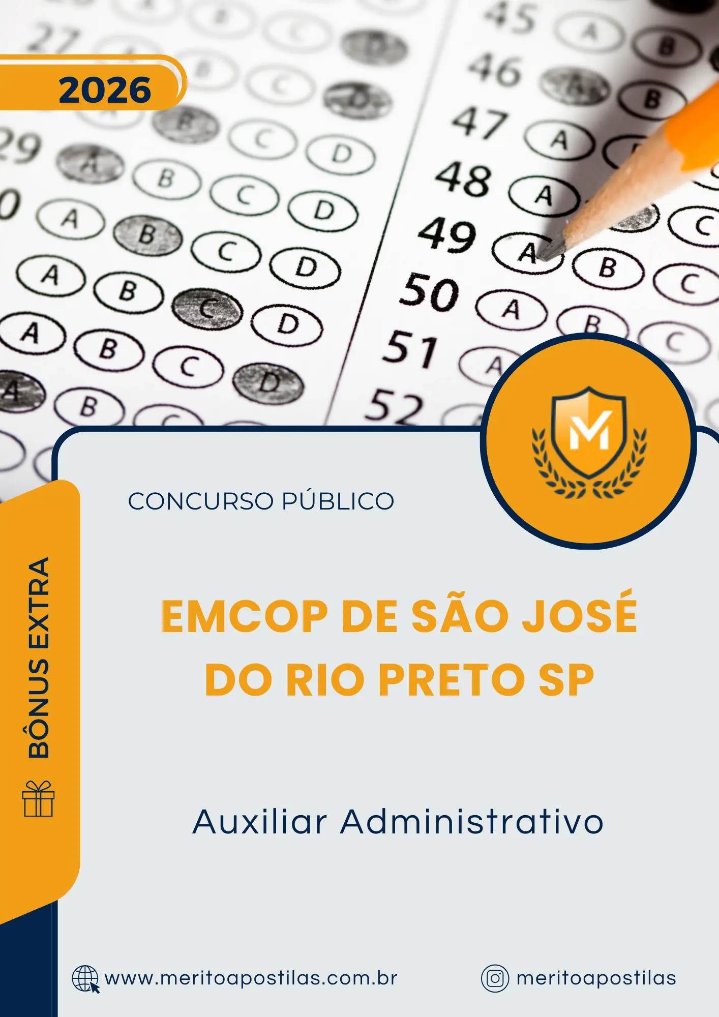 Apostila Auxiliar Administrativo Concurso Público EMCOP de São José do Rio Preto SP 2026