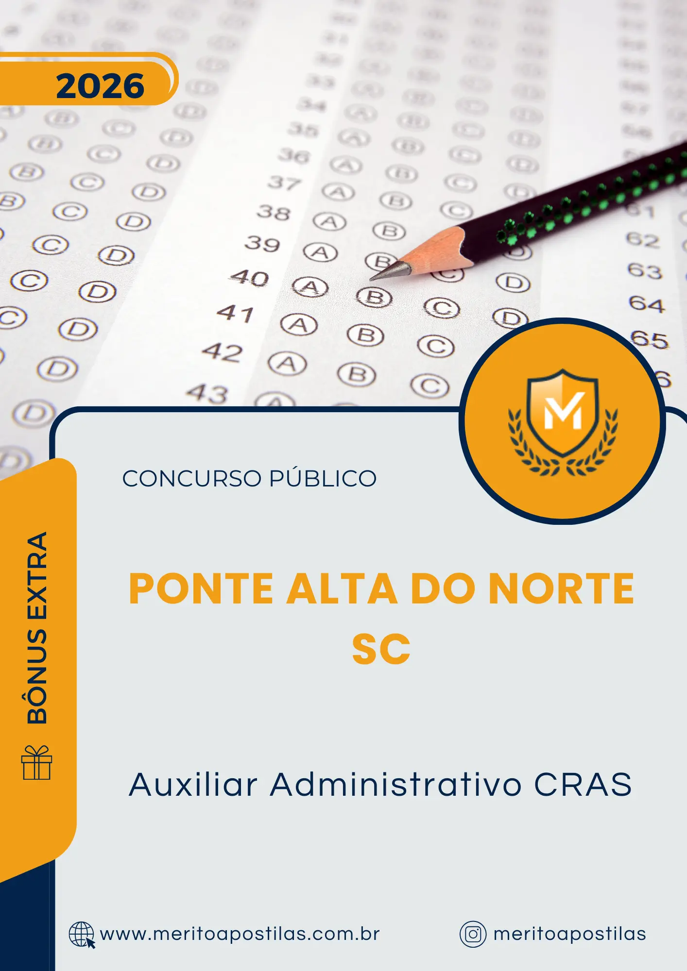 Apostila Auxiliar Administrativo CRAS Prefeitura de Ponte Alta do Norte SC 2026